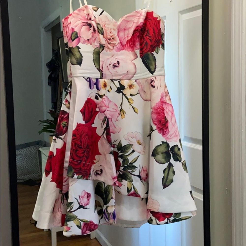Strapless floral dress